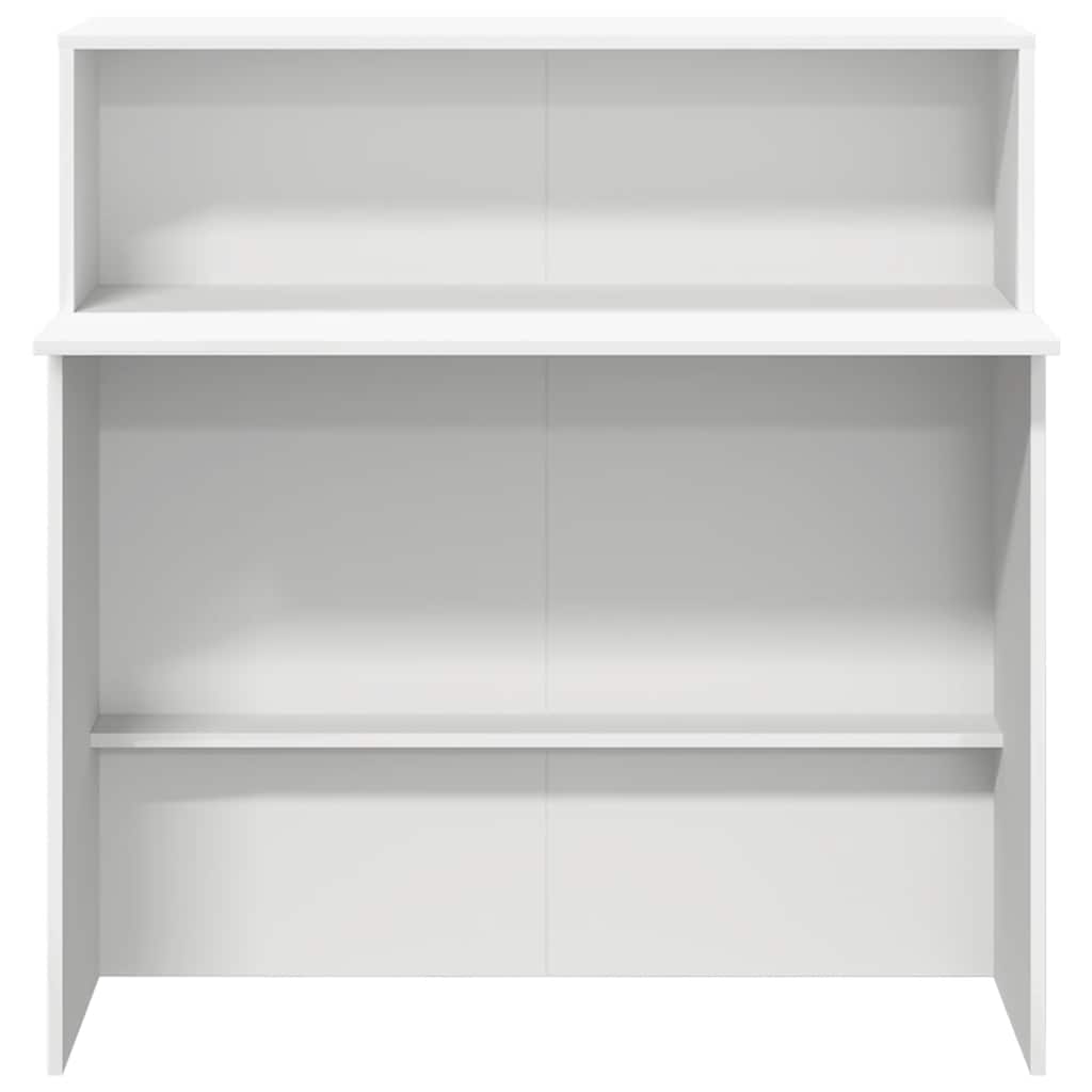 Scrivania per Reception Bianca 100x50x103,5 cm in Legno Massello
