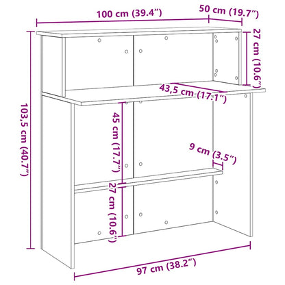 Banco Reception Rovere Artigianale 100x50x103,5cm in Truciolato | homemem39