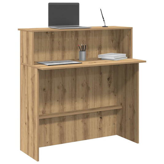 Banco Reception Rovere Artigianale 100x50x103,5cm in Truciolato - homemem39