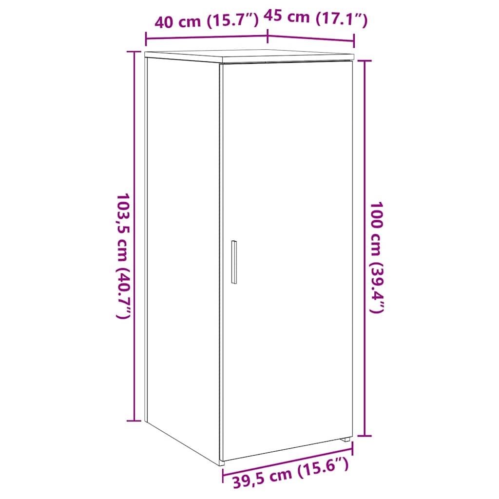 Mobiletto portaoggetti bianco 40x45x103,5 cm in legno ingegnerizzato | homemem39