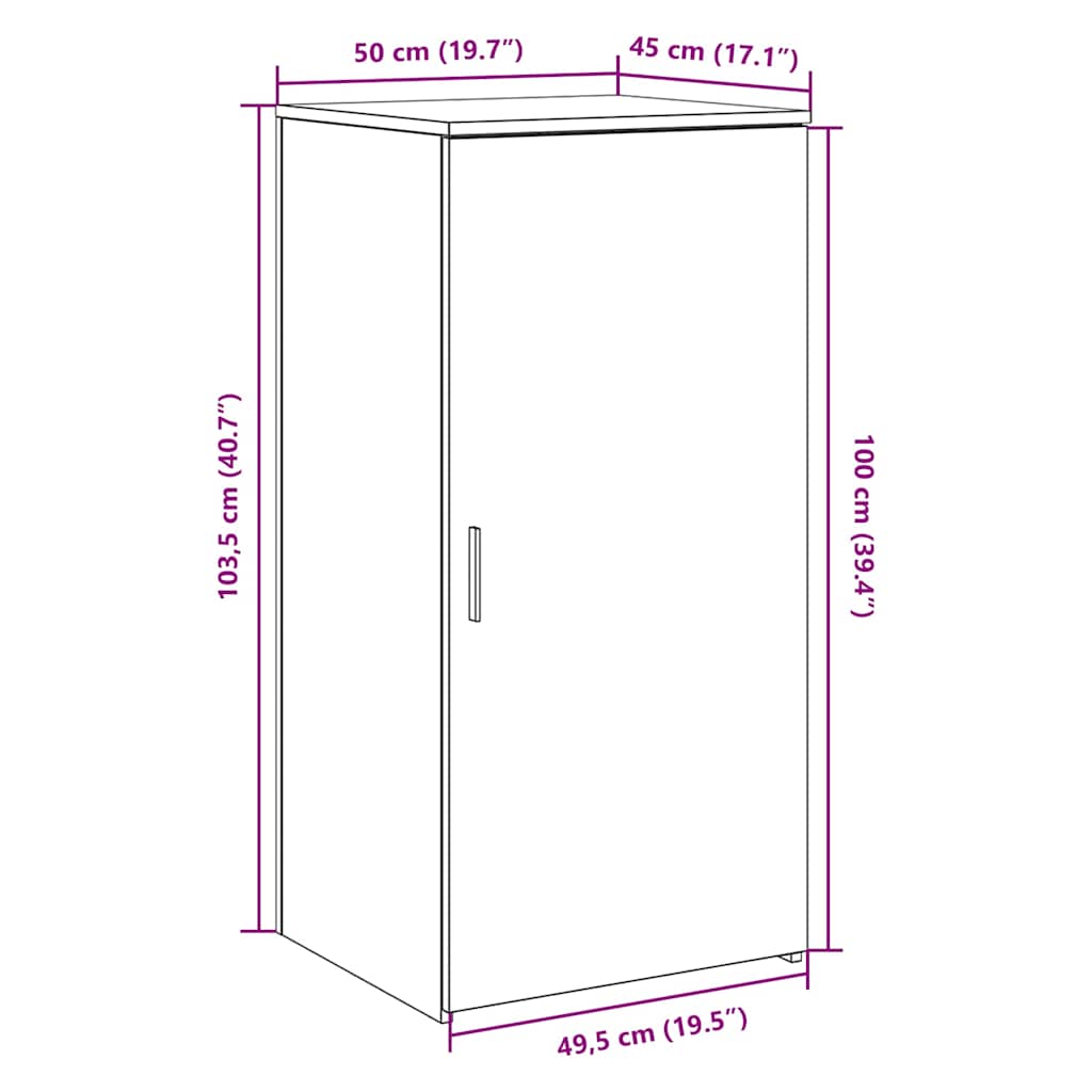 Mobile Portaoggetti Rovere Sonoma 50x45x103,5 cm in Truciolato | homemem39
