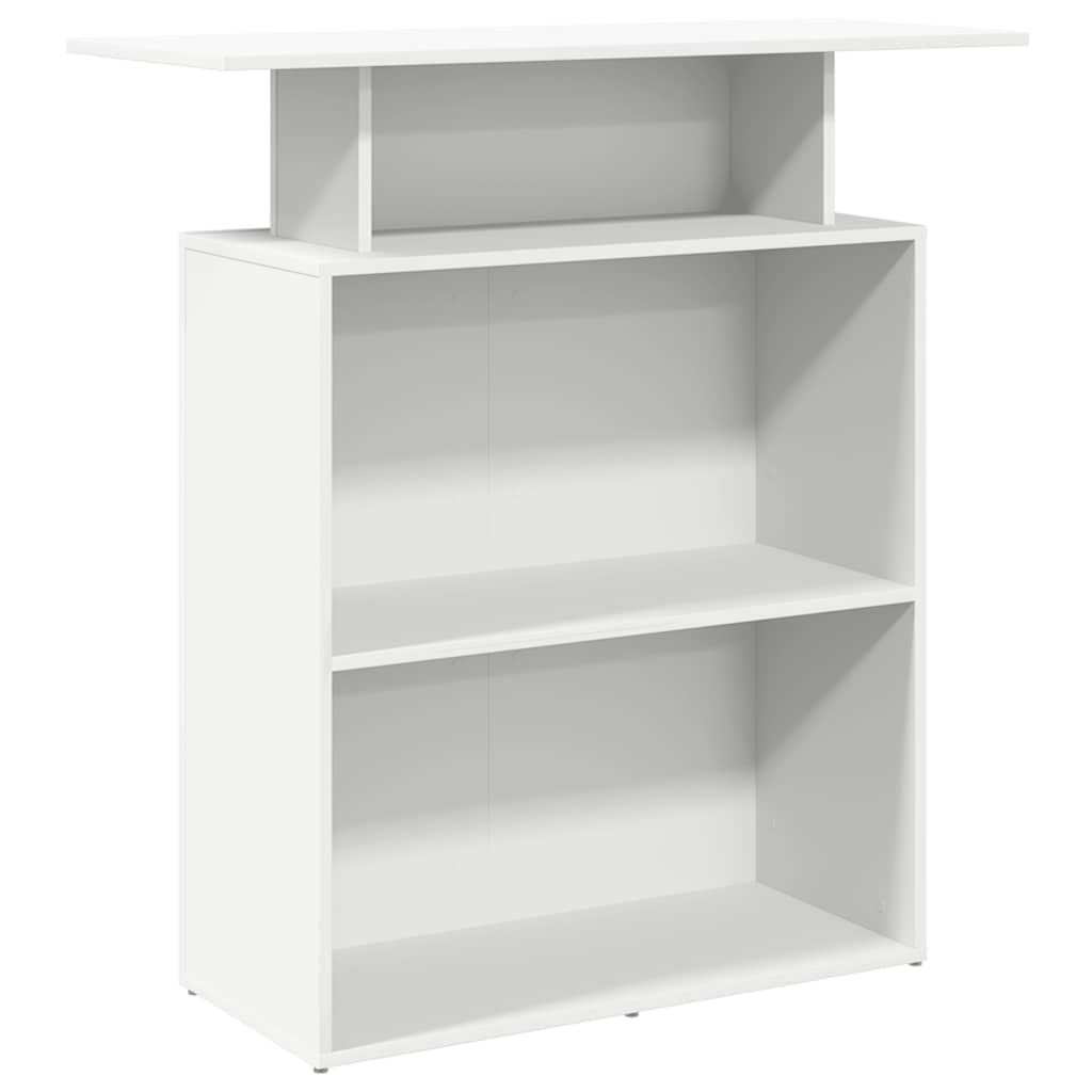 Scrivania per Reception Bianca 100x40x104 cm in Legno Massello | homemem39