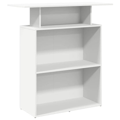 Scrivania per Reception Bianca 100x40x104 cm in Legno Massello | homemem39