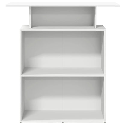 Scrivania per Reception Bianca 100x40x104 cm in Legno Massello | homemem39