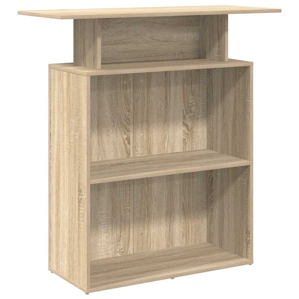 Scrivania per Reception Rovere Sonoma 100x40x104 cm in Legno Massello di Argilla | homemem39