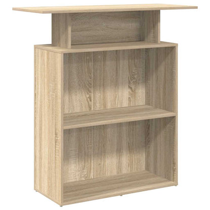 Scrivania per Reception Rovere Sonoma 100x40x104 cm in Legno Massello di Argilla | homemem39