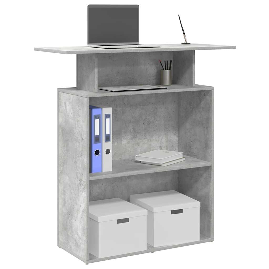 Banco Reception Grigio Cemento 100x40x104 cm Legno Multistrato - homemem39