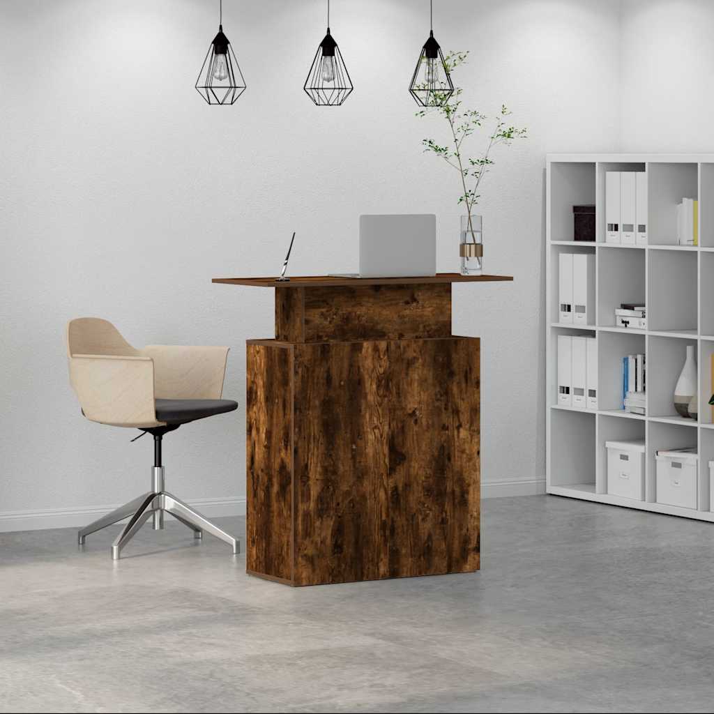 Banco Reception Rovere Fumo 100x40x104 cm in Legno Multistrato | homemem39