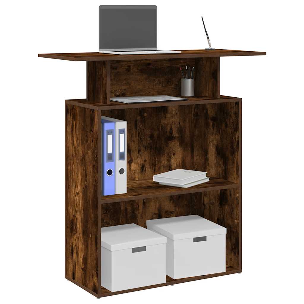 Banco Reception Rovere Fumo 100x40x104 cm in Legno Multistrato | homemem39