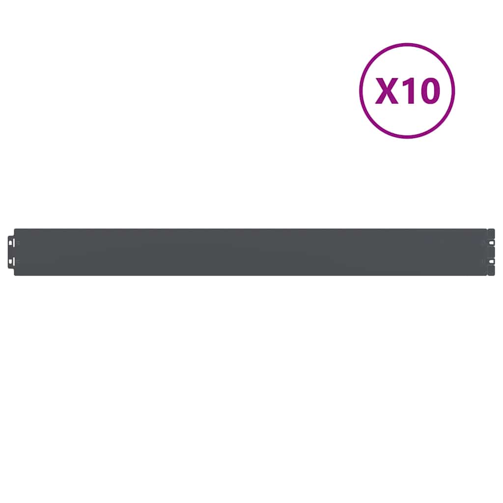 Bordure per Prato 10 pz Antracite Acciaio Laminato a Freddo | homemem39