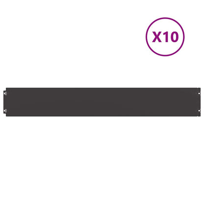 Bordure per Prato 10 pz Nere 15x103cm Acciaio Laminato a Freddo | homemem39