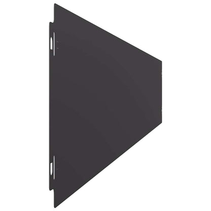 Bordure per Prato 10 pz Nere 15x103cm Acciaio Laminato a Freddo | homemem39