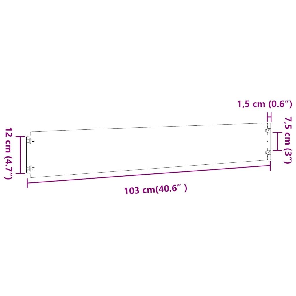 Bordure per Prato 10 pz Nere 15x103cm Acciaio Laminato a Freddo | homemem39