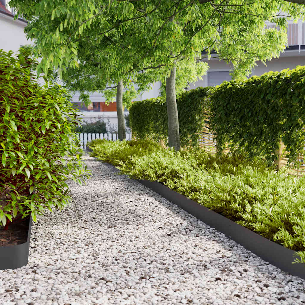 Bordure per Prato 50 pz Nere Acciaio Laminato a Freddo | homemem39
