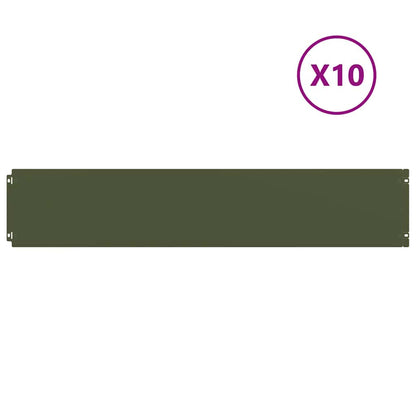 Bordure per Prato 10 pz Verde Oliva Acciaio Laminato a Freddo | homemem39