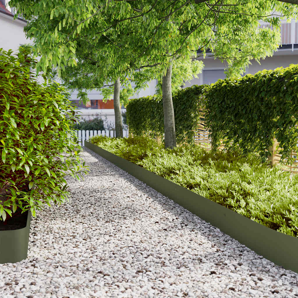 Bordure per Prato 10 pz Verde Oliva Acciaio Laminato a Freddo | homemem39