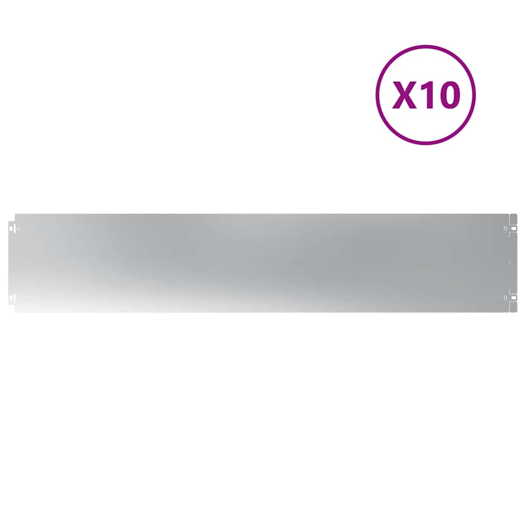 Bordure per Prato 10 pz 20x103 cm Acciaio Zincato | homemem39