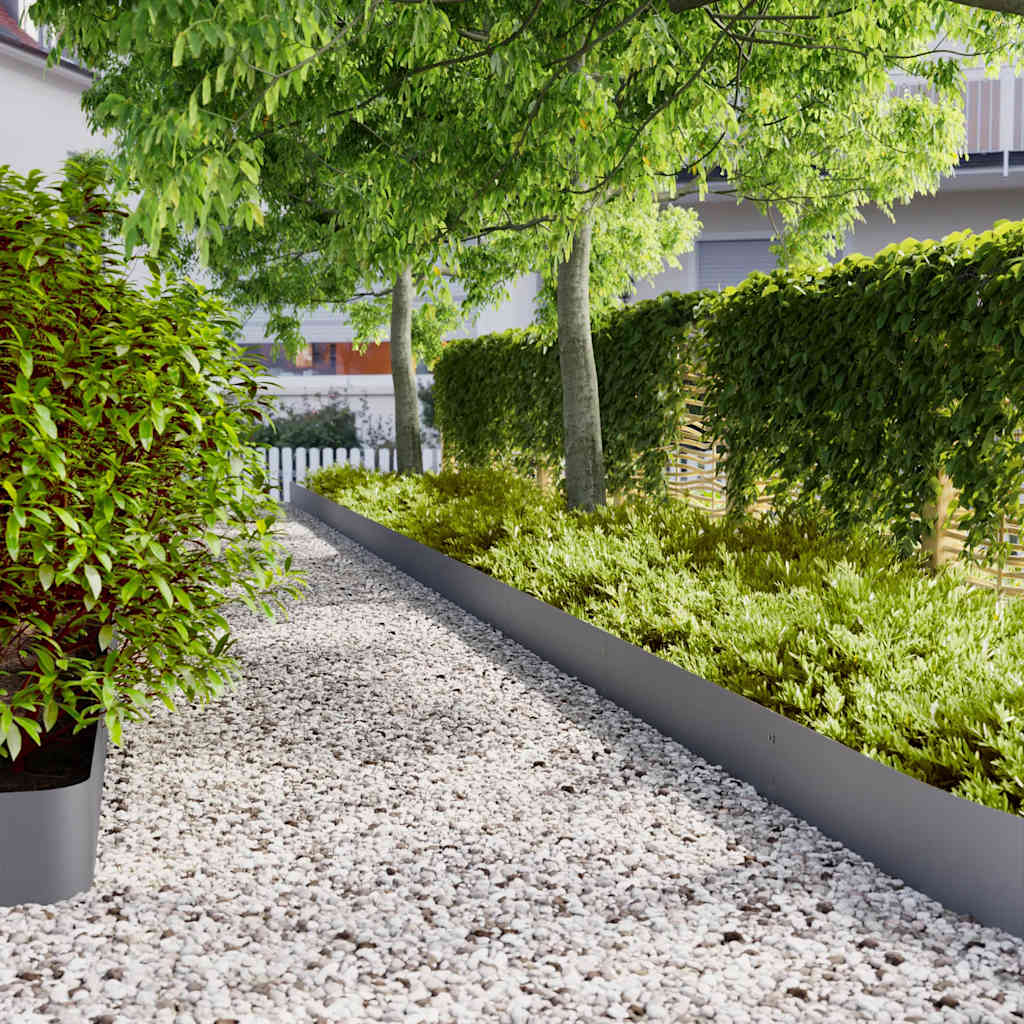 Bordure per Prato 30 pz Antracite Acciaio Laminato a Freddo | homemem39