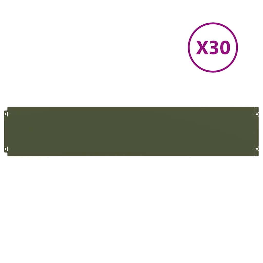 Bordure per Prato 30 pz Verde Oliva Acciaio Laminato a Freddo | homemem39