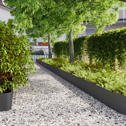 Bordure per Prato 10 pz Nere Acciaio Laminato a Freddo