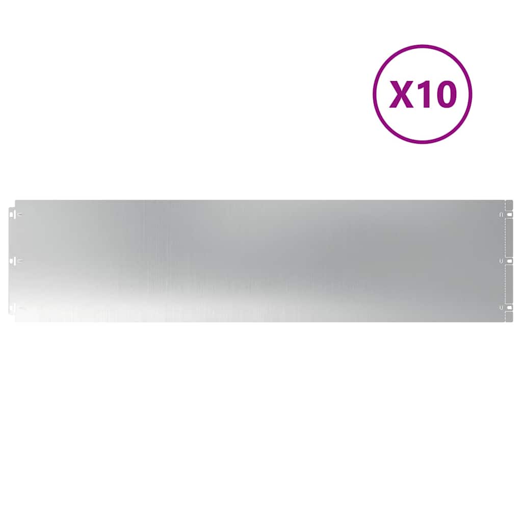 Bordure per Prato 10 pz 25x103 cm Acciaio Zincato | homemem39