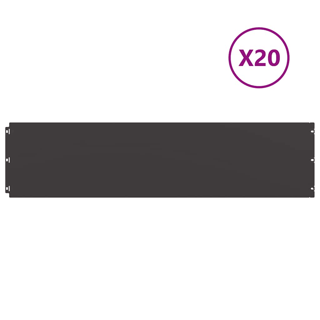 Bordure per Prato 20 pz Nere Acciaio Laminato a Freddo | homemem39