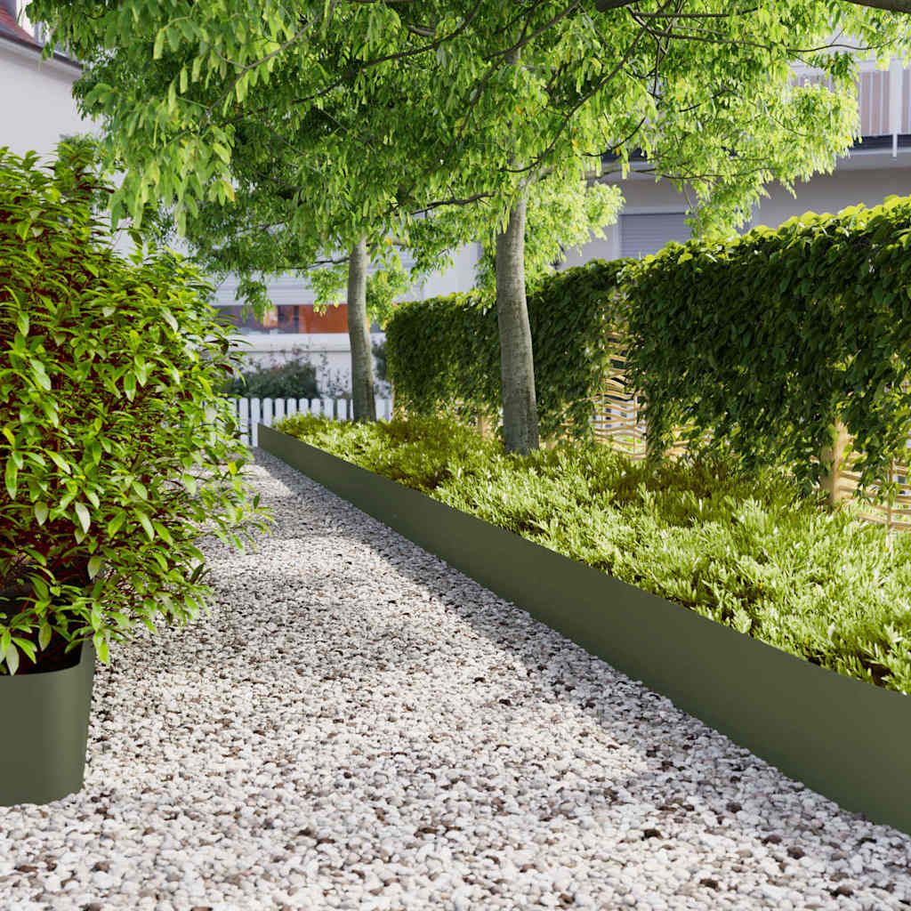 Bordure per Prato 20 pz Verde Oliva Acciaio Laminato a Freddo | homemem39