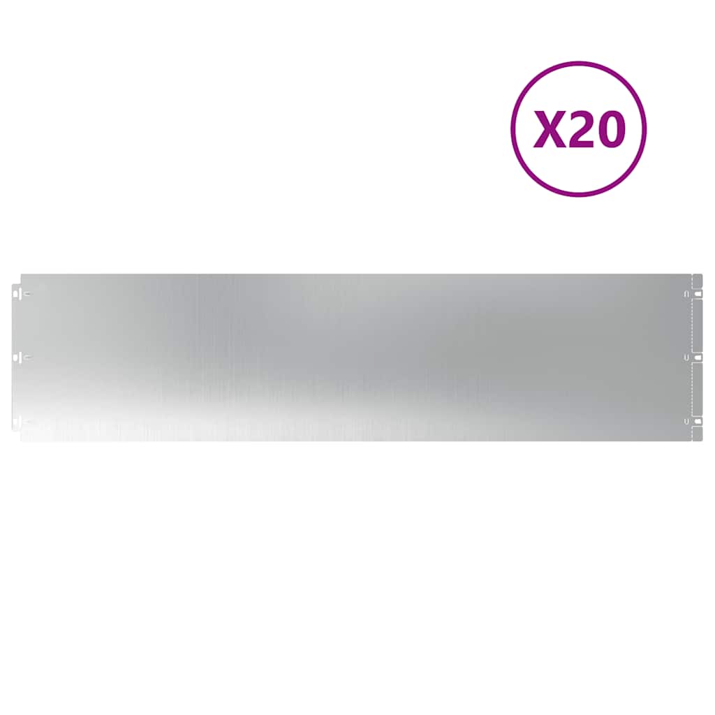 Bordure per Prato 20 pz 25x103 cm Acciaio Zincato | homemem39