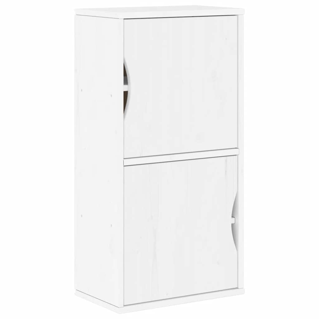Armadietto Laterale ODDA Bianco 40x24x79 cm Legno Massello Pino - homemem39