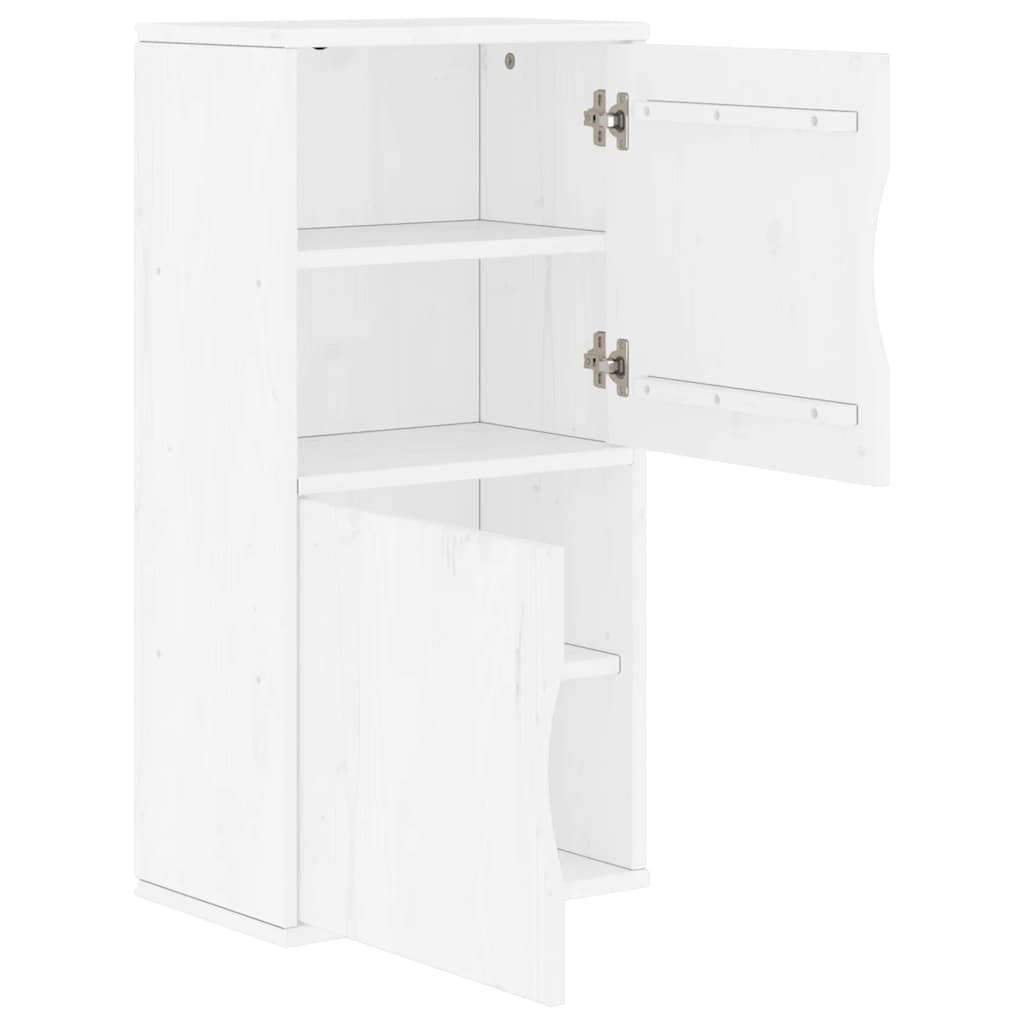 Armadietto Laterale ODDA Bianco 40x24x79 cm Legno Massello Pino - homemem39