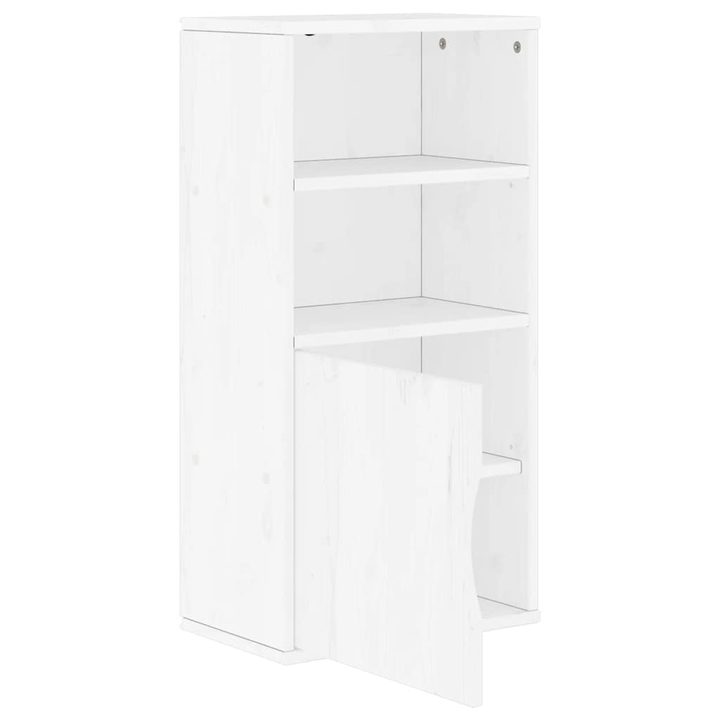 Armadietto Laterale ODDA Bianco 40x24x79 cm Legno Massello Pino - homemem39
