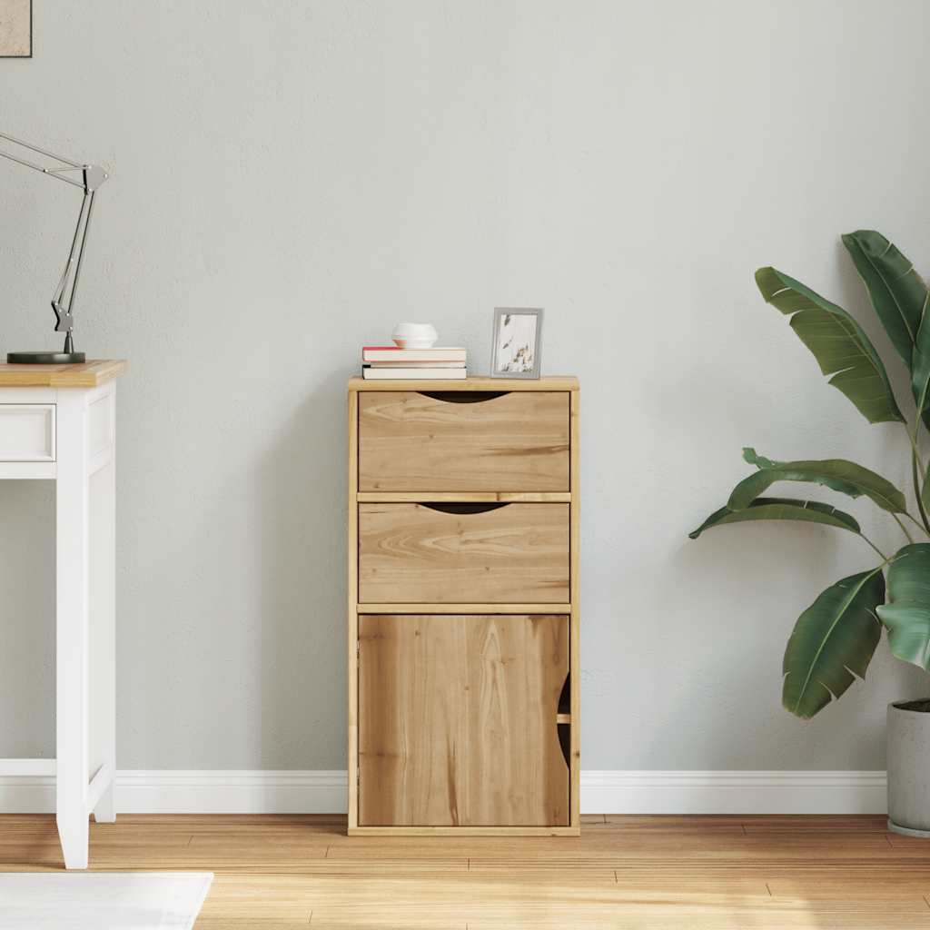 Armadietto Laterale con Cassetti ODDA 40x24x79 cm Legno di Pino - homemem39