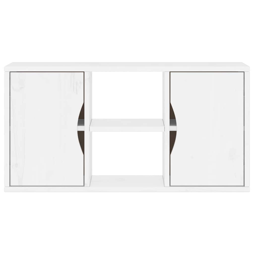 Mobile Porta TV ODDA Bianco 79x24x40 cm Legno Massello di Pino - homemem39