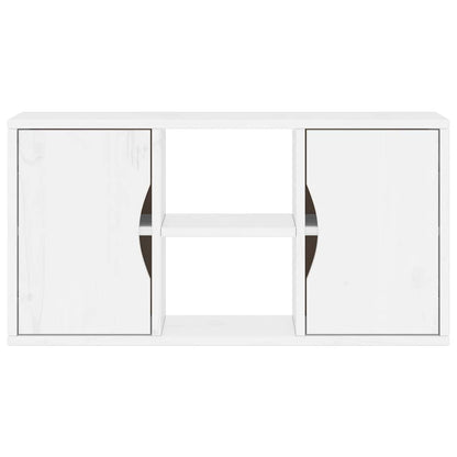 Mobile Porta TV ODDA Bianco 79x24x40 cm Legno Massello di Pino - homemem39