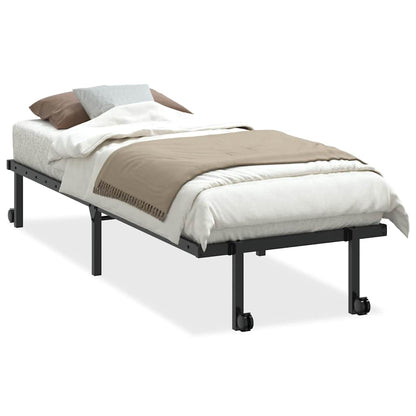 Giroletto senza Materasso Pieghevole Nero 80x200 cm in Acciaio