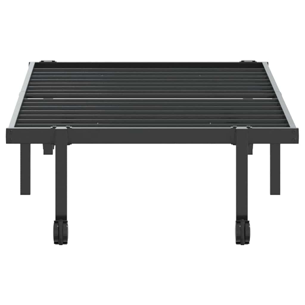 Giroletto senza Materasso Pieghevole Nero 80x200 cm in Acciaio