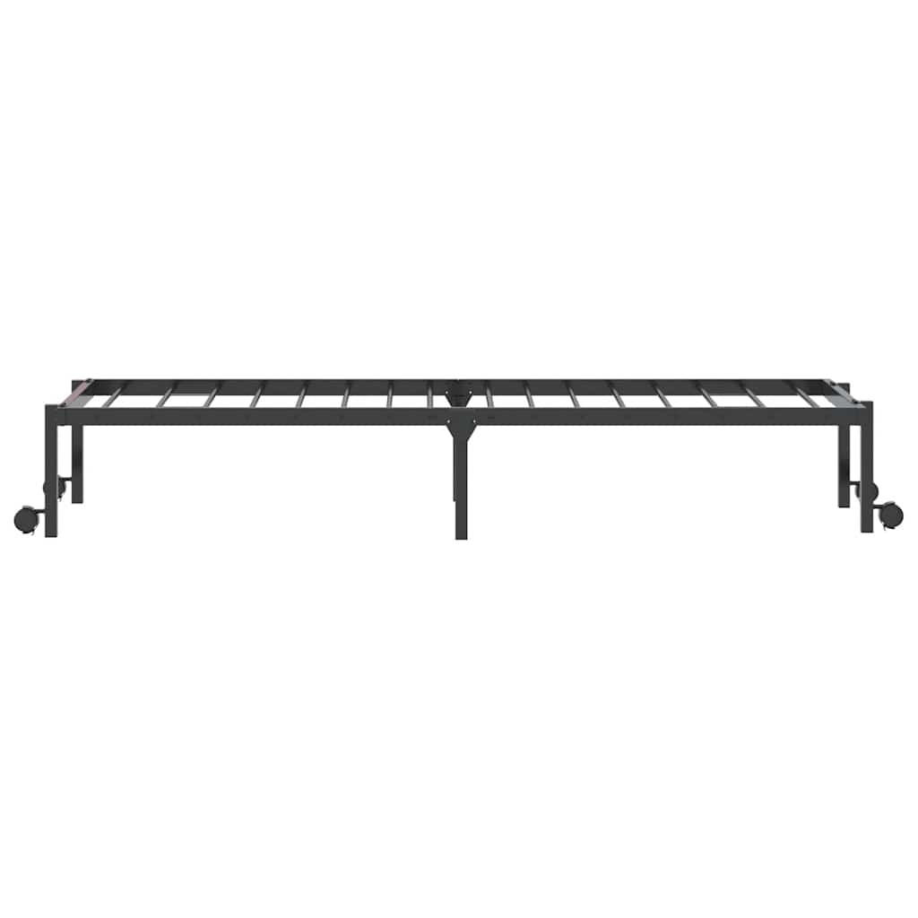 Giroletto senza Materasso Pieghevole Nero 80x200 cm in Acciaio