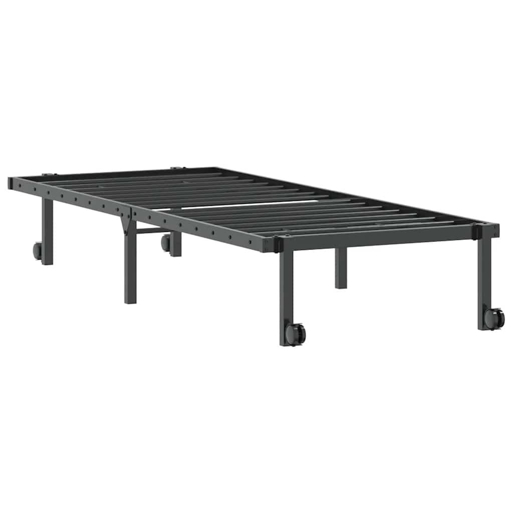 Giroletto senza Materasso Pieghevole Nero 80x200 cm in Acciaio