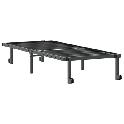 Giroletto senza Materasso Pieghevole Nero 80x200 cm in Acciaio
