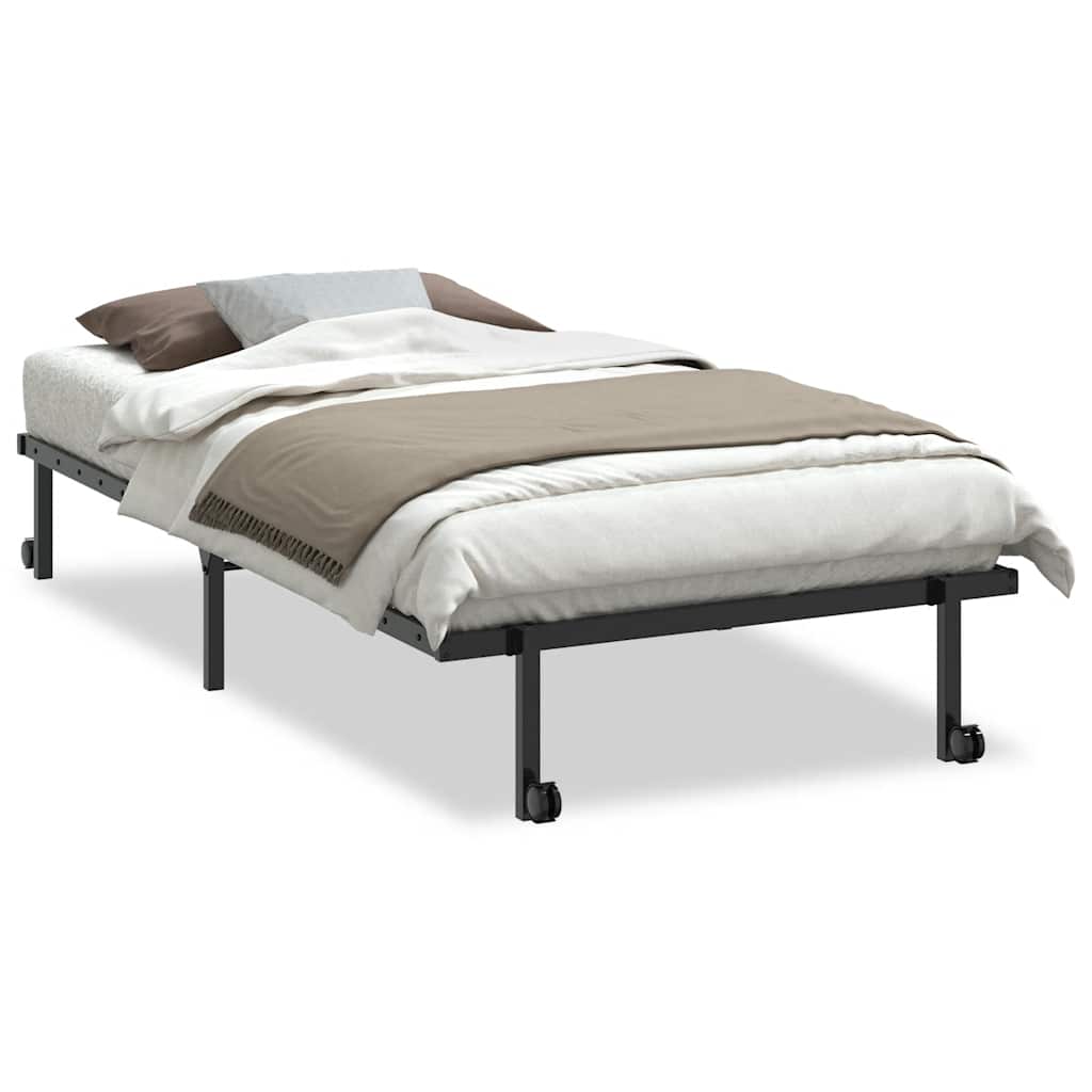 Giroletto senza Materasso Pieghevole Nero 107x203 cm in Acciaio