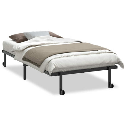 Giroletto senza Materasso Pieghevole Nero 107x203 cm in Acciaio