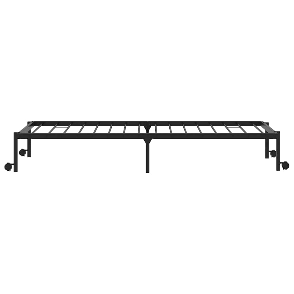 Giroletto senza Materasso Pieghevole Nero 107x203 cm in Acciaio