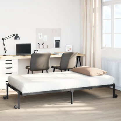 Giroletto senza Materasso Pieghevole Nero 107x203 cm in Acciaio