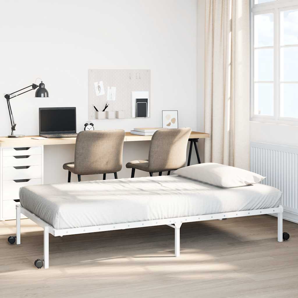 Giroletto senza Materasso Pieghevole Bianco 90x190 cm Acciaio - homemem39