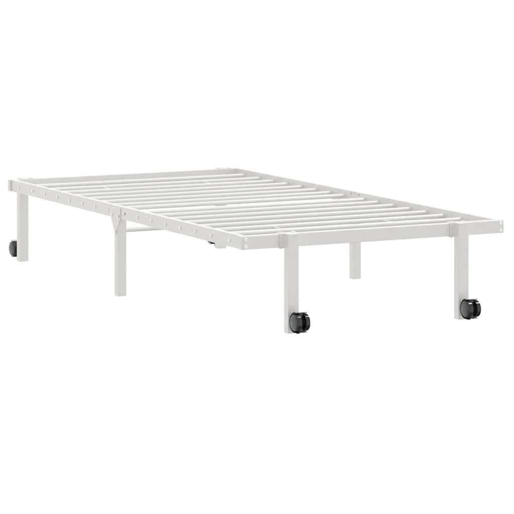 Giroletto senza Materasso Pieghevole Bianco 90x200 cm Acciaio