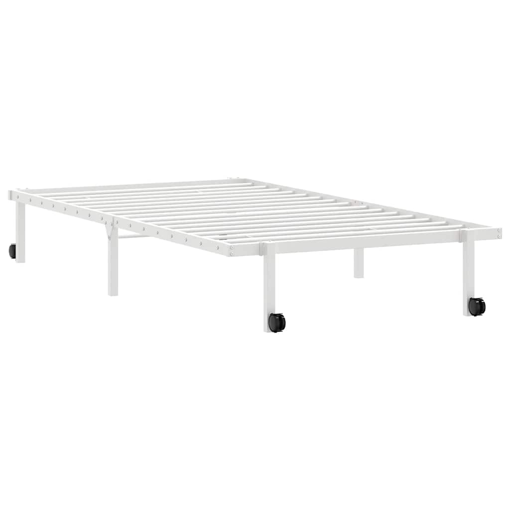 Giroletto senza Materasso Pieghevole Bianco 100x200 cm Acciaio - homemem39
