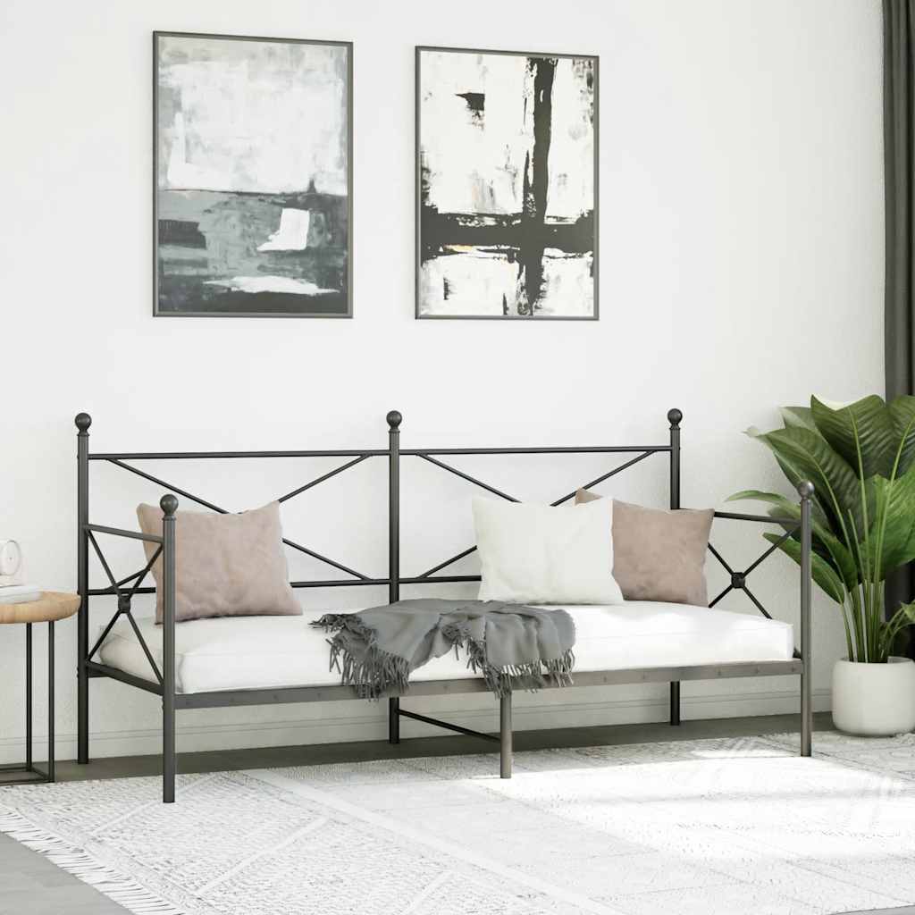 Dormeuse senza Materasso Nero 90x200 cm in Acciaio | homemem39