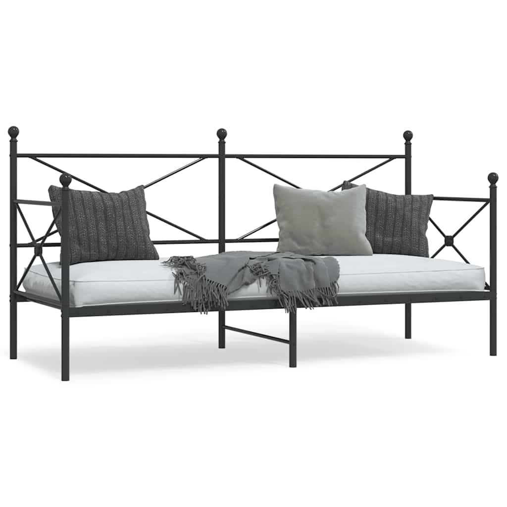 Dormeuse senza Materasso Nero 90x200 cm in Acciaio | homemem39
