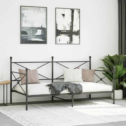 Dormeuse senza Materasso Nero 100x190 cm in Acciaio | homemem39