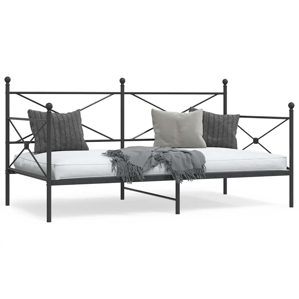 Dormeuse senza Materasso Nero 100x190 cm in Acciaio | homemem39
